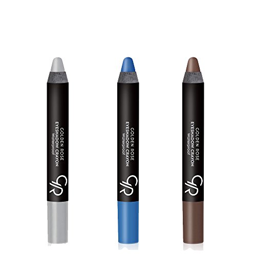 Golden Rose Creamy Eyeshadow Crayon 3-Piece Set for Blue Eyes