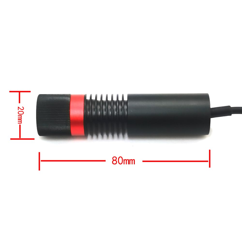 Módulo láser rojo cruzado clase II de 660 nm 5 V, 20 x 80 mm, localizador de madera para marcado láser