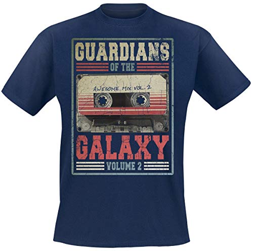 Guardians of The Galaxy 2 - Mixtape Vol. 2 Men T-Shirt Navy L, 100% Cotton, Regular