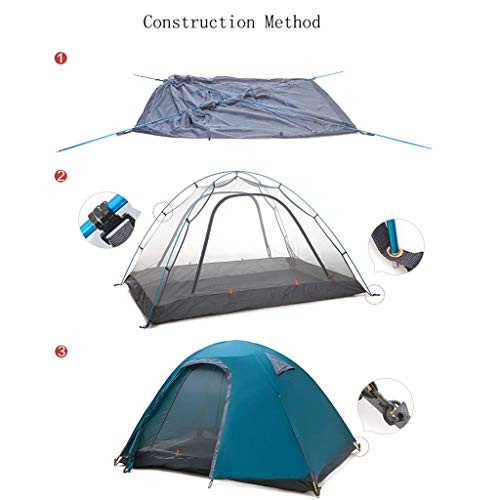 Carpa para Camping 2-3 Personas Azul Ligera e Impermeable miniatura 5