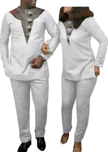 Vêtements traditionnels Dashiki ensemble couple pour fête africaine