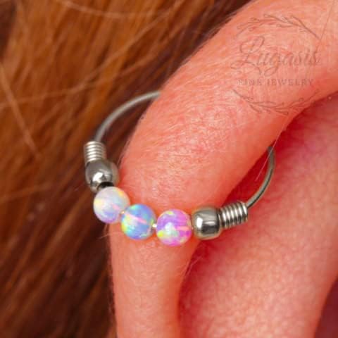 3 Color Opals Helix Piercing - Image 2