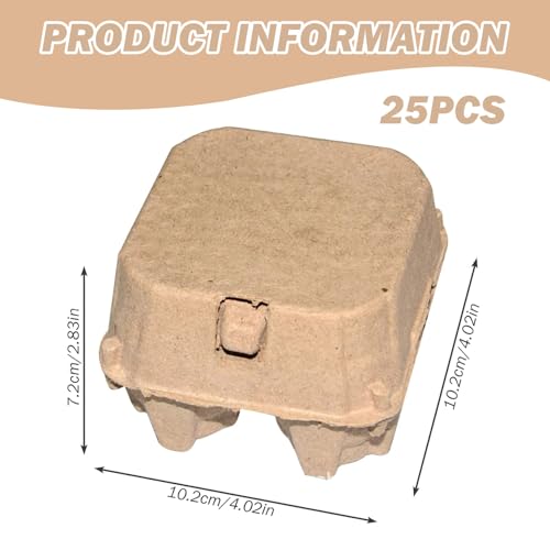 Cajas de huevos a granel para evitar roturas, 25 recipientes de pulpa natural apilables 6