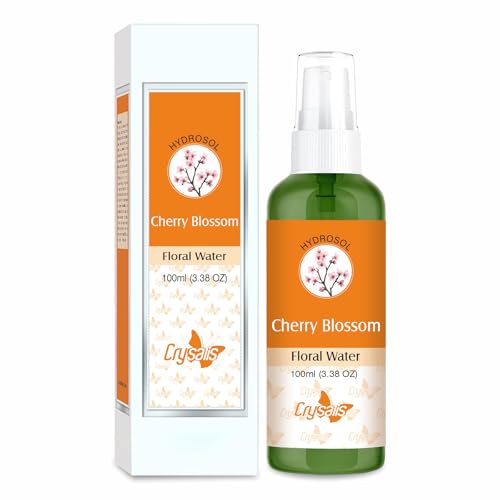 Image of Crysalis Cherry Blossom Hydrosol Floral Water 100 ml (3.38 fl oz) - Delicate Floral Mist for Skincare, Toning & DIY Formulations