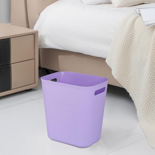 Image of UUJOLY Plastic Small Bathroom Trash Can Wastebasket, 3.5 Gallon, Purple | Compact Sturdy Garbage Can for Bathroom, Laundry Room, Kitchen, Office, Kids Room, Dorm, Durable, Easy to Clean