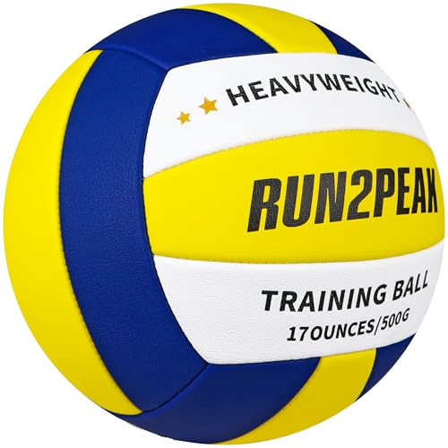 Image of RUN2PEAK Heavy Weight Volleyball Ball Official Size 5 Setter Training Volleyballs PU Practice Volley Balls for Indoor Rebounder Equipment Setters Weighted Volleyball Setting Trainer