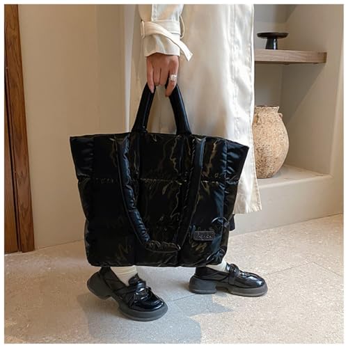 Puffy Tote Bag Padded Puffer Lattice Handbags for Women Large Capacity Quilted Shoulder Bag Trendy Padding Bag4