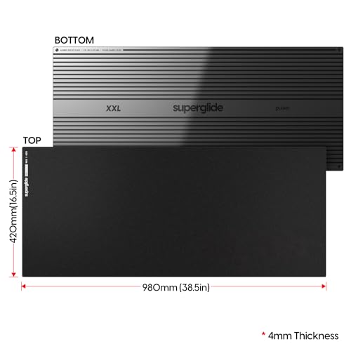 Image of Pulsar - Superglide Premium Glass Mouse Pad XXL ALUMINO-Silicate Glass Surface Anti-Slip Fully Molded high-Density Silicone Rubber 38.5in x 16.5in (XXL, Black)