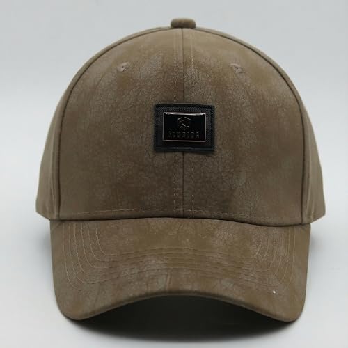 Image of kill off Premium Men's Leather Baseball Cap with Embroidered Patch, Adjustable Fit, Lightweight Comfortable Casual Wear Hat