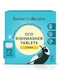 Bower Collective Eco Dishwasher Tablets 72 Pack, Plastic Free Natural Dishwasher Pods, Plant Based, 87% Naturally Derived, Biodegradable Water Soluble Wrapper