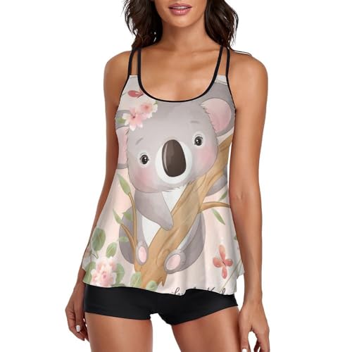 Maillot de bain tankini femme pour dissimuler le ventre avec shorty et robe de plage