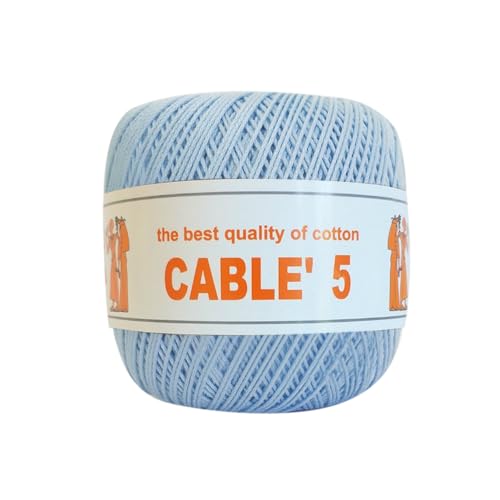 Taglia M/G: 50 g Numero 2 Gomitoli CABLE’ 5, 100% Puro Cotone Egitto Makò - gr.50 = mt.175 Cad.