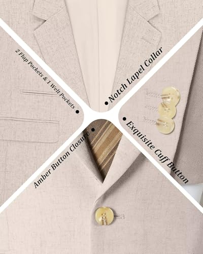 Image of Bofan Linen Boys Blazer Formal Suit Jackets for Boy Outwear Jacket & Coats for Kids Boys' Fashion Summer Wedding Outfit