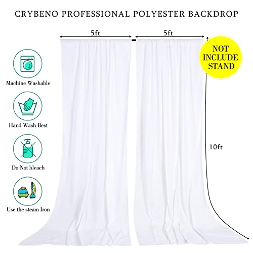 Image of SoarDream White Backdrop Curtains 2 Panels 5x10ft, Wrinkle Free Polyester Drapes for Wedding, Party & Photo Studio Background Decor