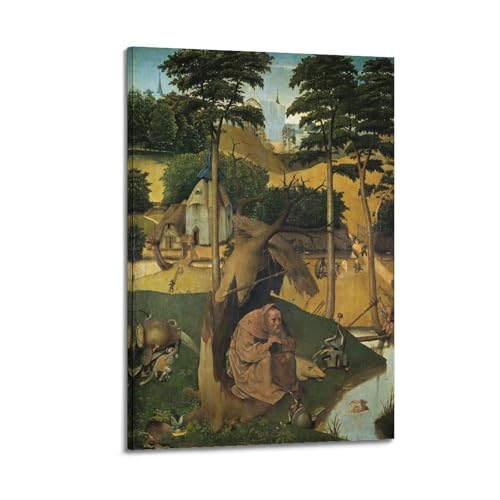 Impression sur toile La Tentation de Saint Antoine 2 Hieronymus Bosch 40 x 60 cm tableau