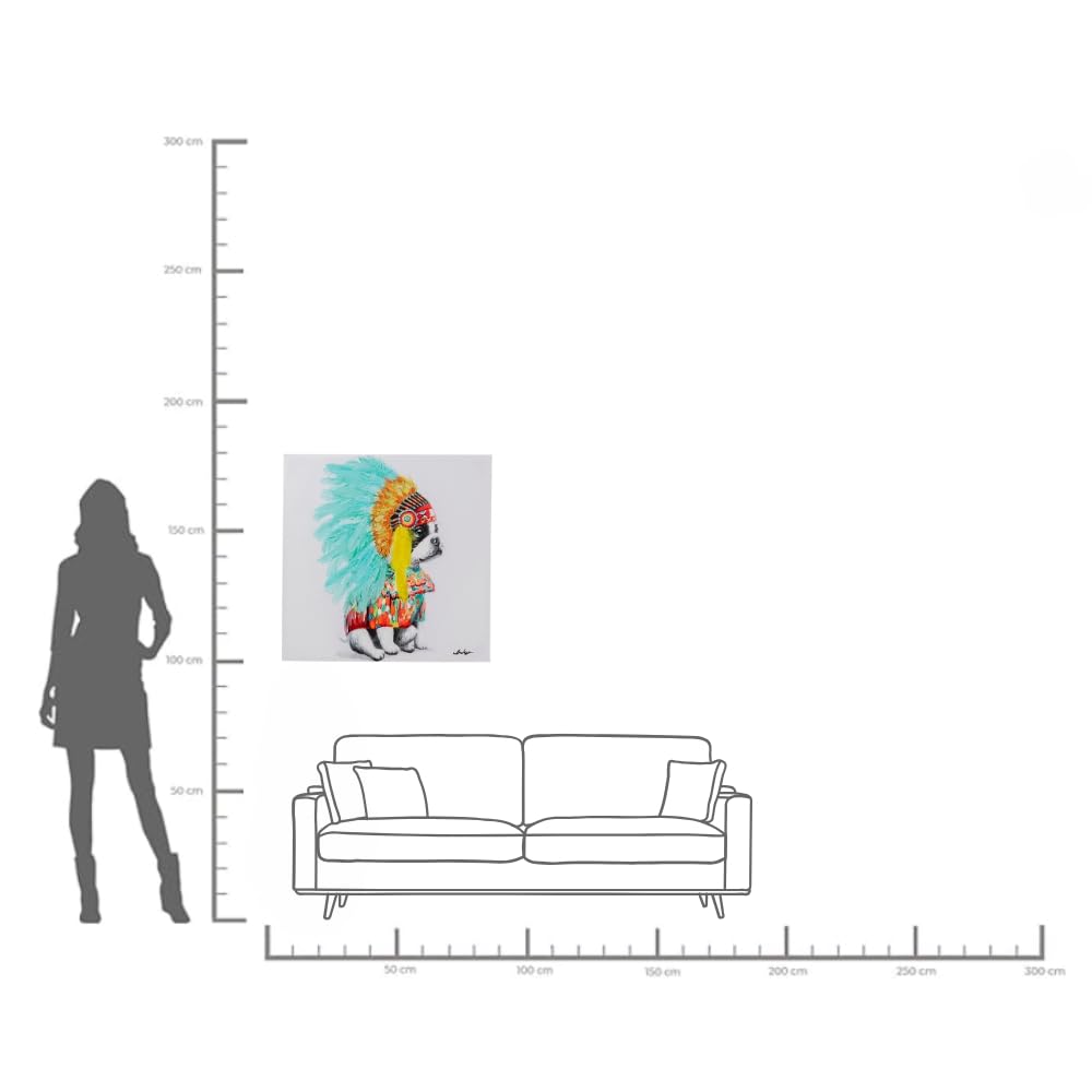 KARE ヘッドドレスドッグ80×80cm　キャンバスピクチャー　アート ヘッドドレスドッグ80×80cm キャンバスピクチャー ｜【KARE