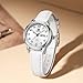 OLEVS White Watches for Women Fashion Classic Leather Ladies Watch Simple Minimalist Easy Read Small Face Women’s Wrist Watches Luxury Dress Waterproof Analog Quartz Female Watch Reloj Mujer