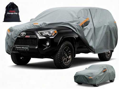 Image of Kayme Heavy Duty SUV Car Cover Custom Fit Toyota 4Runner(2002-2025), Waterproof All Weather for Automobiles, Full Exterior Covers Sun Rain UV Protection.