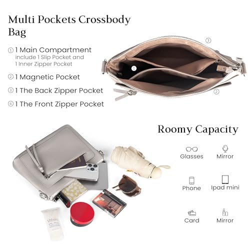 Image of befen Genuine Leather Purses for Women, RFID Medium Leather Crossbody Bags Shoulder Purse Handbags