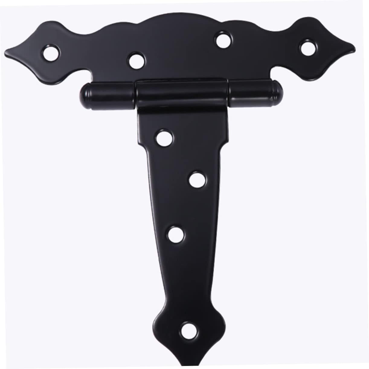 NUOBESTY 4pcs Black Painted Wooden Door Hinges T-Strap Hinge for Gate Pivot Trailer Gate Home Door Lock Supply