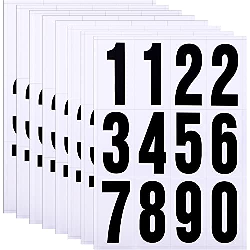Image of Tenare 96 Pcs Vinyl Number Stickers 0-9 Reflective,3 Inch,Black in White