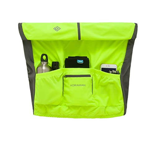 image for KORAMAN Men's Reflective Short Sleeve Cycling Jersey with Zipper Pocke