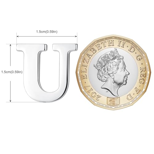 Image of HONEY BEAR Initial Alphabet Letter Lapel Pins Collar Badge Brooches for Mens /Womens Shirt Dress Decoration Silver