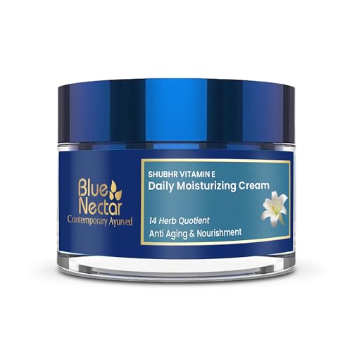 Blue Nectar Moisturizer Face Cream for Women with Plant Based VItamin E Cream | Wrinkle Cream for Face with Almond Oil, Natural Dry Skin Face Moisturizer (14 Herbs, 1.7 Oz)