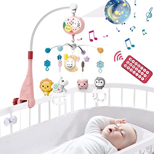 MECOS Crib Mobile for Baby with Projector and Lights Baby Musical Crib