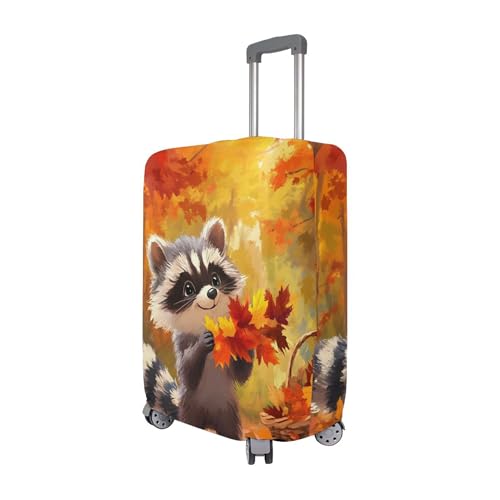 Joisal Colorful Luggage Protector Suitcase Cover Cute Protection Cute Raccoon Autumn Forest Travel Gifts Luggage Sleeve, M, Fits 22-24 Inch Case3