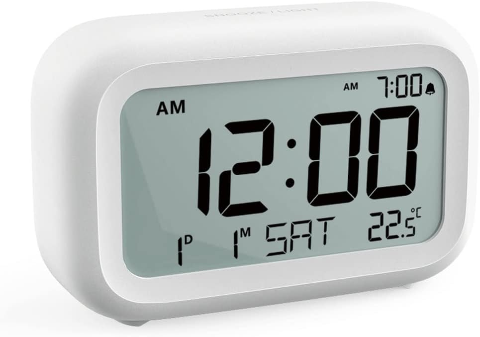 Mini Digital Wake Up Alarm Clock with LCD Display Electronic Smart Home Office Desktop