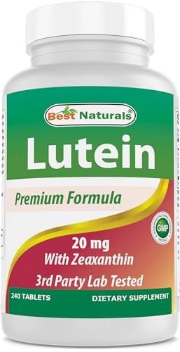 Best Naturals Lutein 20 mg with Zeaxanthin- 240 Tablets 240 Count (Pack of 1)