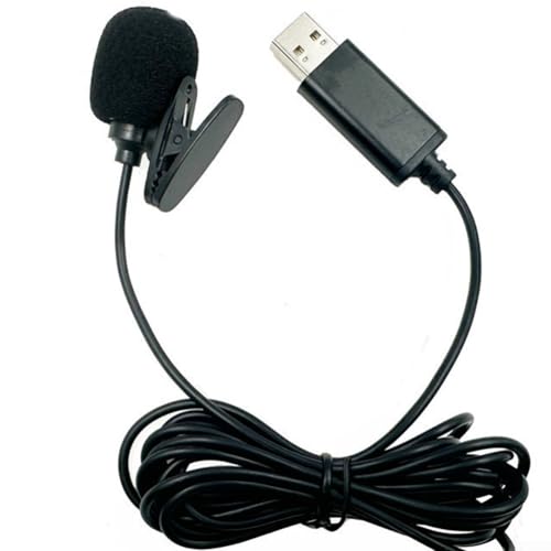 BlissfulAbode Microphone directionnel USB pour lecteur DVD de voiture et smartphone, câble de 2 m de long, clip pratique pour une fixation facile