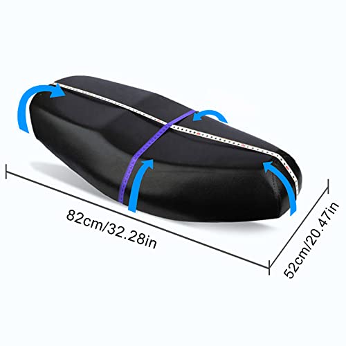 Taekooki Motorrad Sitzbankbezug Schwarz L - Wasserdichter Sitzbezug aus Oxfordtuch für Roller und Moped, mit Gummiband für Sitzschutz