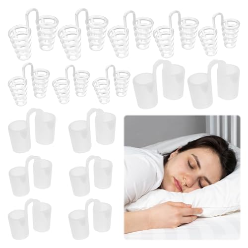 16PCS Silicone Nasal Dilators Snoring,Nasal Dilators Breathing,Anti Snoring Devices,Nose Dilator for Breathing,Nose Vents Nasal Breathers 4 Size for Snore Aid Congestion(8Hollow 8Solid)