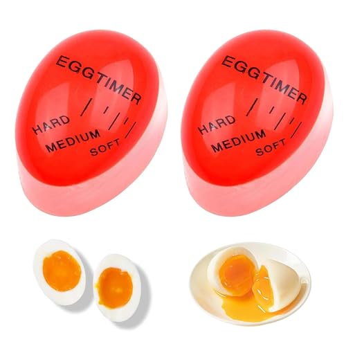 2 Temporizador de Huevo，temporizadores De Huevos De Resina，Elección de la maduración del Huevo según Las variaciones de Color, fácil de Usar: reutilización ilimitada, Adecuada para la Cocina