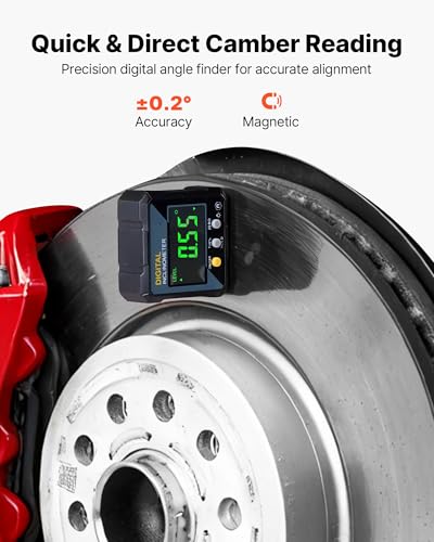 Image of VEVOR Wheel Alignment Tool, 2 PCS Carbon Steel Heavy Duty Toe & Camber Alignment Plates with Digital Angle Finder, 2 Measuring Tapes, Accurate Automotive Wheel Tools for Home Use, Fits Car Truck SUV