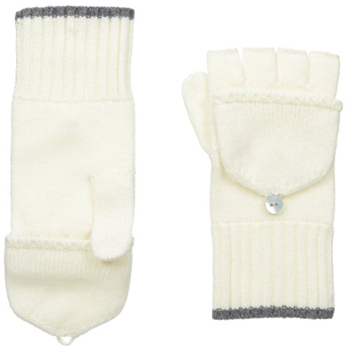 Phenix Cashmere Women's Cashmere Knit Pop Top Mitten, Beige, One Size