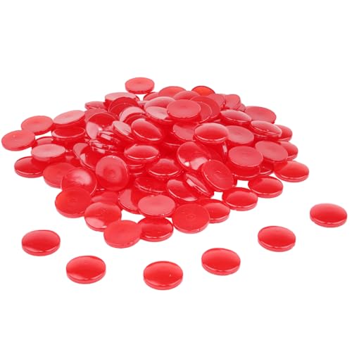 WISSNER® 100 Muggelsteine ø 20 mm, Rote Nuggets aus RE-Plastic, Bruchsicher & Robust, zum Basteln, Lernen und Dekorieren