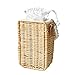 Pectt Bolsos de mimbre de cadena de perlas, bolso tejido a mano, lindo de paja, bolso redondo de verano, cesta de picnic de primavera para mujeres o niñas