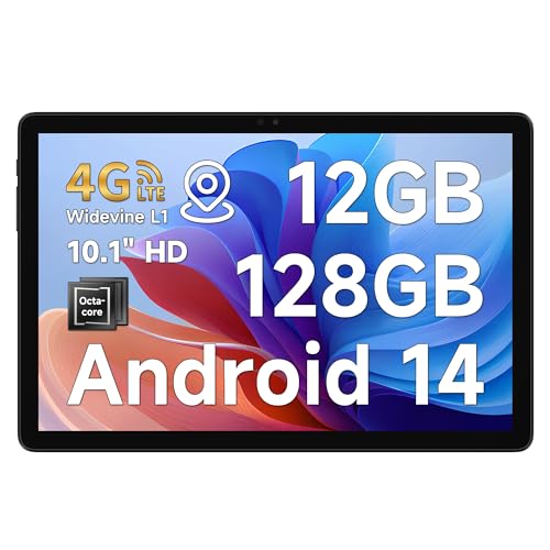 ALLDOCUBE iPlay 60S 4G, Tablet 10,1 Zoll Android 14 mit 2 Lautsprecher, 12GB RAM 128GB ROM, Tablet PC Octa-Core HD 1280 * 800 Incell Display, Widevine L1, 4G LTE Dual SIM, 5MP/8MP, GPS, 6200mAh