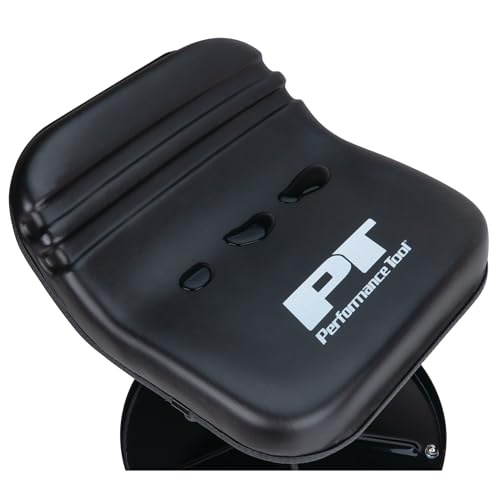 Image of Performance Tool W85020 Tractor Creeper Rolling Work Seat with Storage Tray for Mechanic Garages and Workshops, Black, 24-inch Height