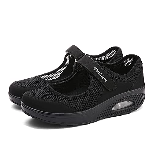 ihinzry Women's Mesh Air Cushion Nurse Shoes Comfortable Casual Wedges Walking Shoes Non-Slip Fashion Breathable Sneakers3