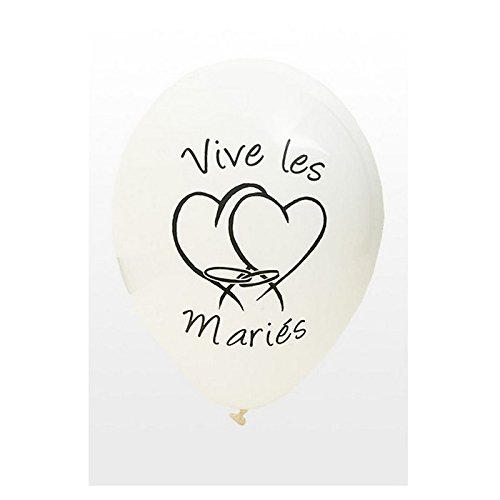 HB - Ballon Mariage Vive Les mariés x8 Blanc