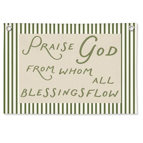 VEEMIKATILL Christian Nursery Decor, Bible Verse Praise God from Whom