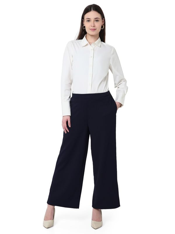 Image of Smarty Pants Women's Cotton Rib Pleated Trouser.