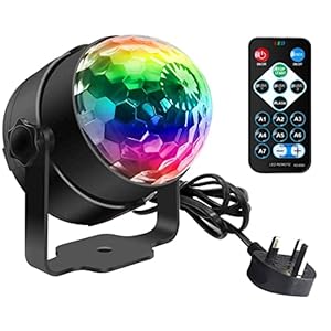 Disco Lights, SEBRUANC Mini Disco Ball LED Party Lamp Music Controlled Disco DJ 360° Rotating Ball Lights 3W RGB Stage…
