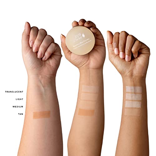 100% Pure Bamboo Blur Powder Tinted Setting Mattifying Face Makeup, Oil Absorbing Pore Minimizing Light Finish - Long Lasting, Vegan, Fruit Pigmented Translucent Color (Sheer) - 0.2 Oz #TOP5