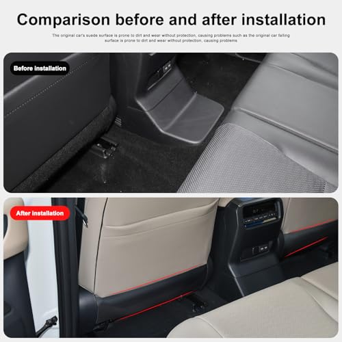 Image of SMABEE 2PCS Back Seat Anti-Kick Mats for 2024 2025 Toyota Land Cruiser Prado 250 LC250 J250 Accessories TPE 1Row Backrest Dirt Protector Cover Pad Paste Installation Interior Black | for Toyota Land Cruiser Prado 250 2025 2026 Accessories,1Row Backrest Dirt Protector Cover Pad,Back Seat Protector,TPE