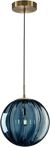 KCO Lighting Modern - Lámpara colgante de globo de 1 luz azul claro, luces colgantes de cristal azul claro, isla de cocina, lámpara colgante de